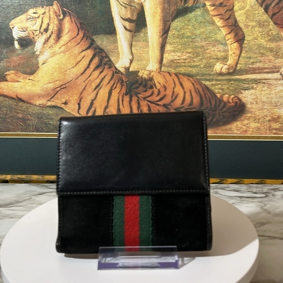 GUCCI SHERRY LINE SUEDE AND LEATHER WALLET - Picture 6 of 16